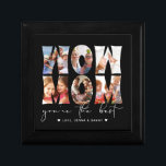 Wow Mama Zitat Modernes Schwarzes 6 FotoCollage Erinnerungskiste<br><div class="desc">Diese Mother's Day inspirierte benutzerdefinierte Collage Geschenkboxen Foto zeigt sechs Fotos, die das Wort art, "WOW MAMA" und unten in der Hand schreiben moderne weiße Skripttypografie es lautet "You're the best" mit personalisierten Namen, um von Herzen auf einem schwarzen Hintergrund zu signieren. Zeigen Sie Ihrer Mutter, dass Sie sie Liebe...</div>