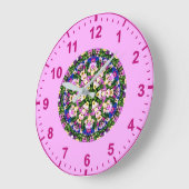 WOW! mehrfarbige Miniaturbilder rosa Große Wanduhr (Winkel)