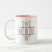 Wow Mom tic tac toe lustige und humorvolle Mütter Zweifarbige Tasse (Links)