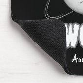 "Wow" Mondgesicht Schwarze Mauspad (Ecke)