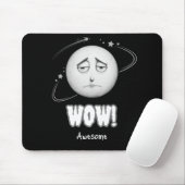 "Wow" Mondgesicht Schwarze Mauspad (Mit Mouse)
