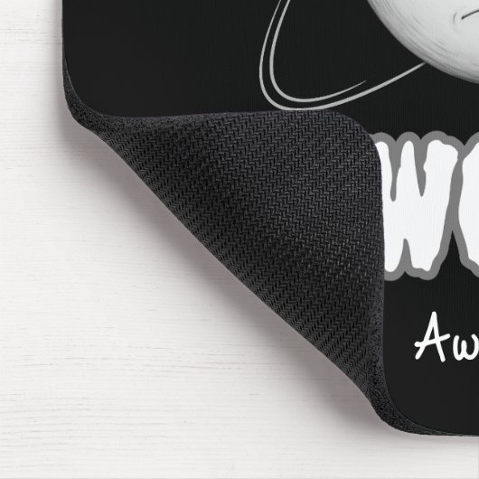 "Wow" moonface Black Mousepad (Ecke)