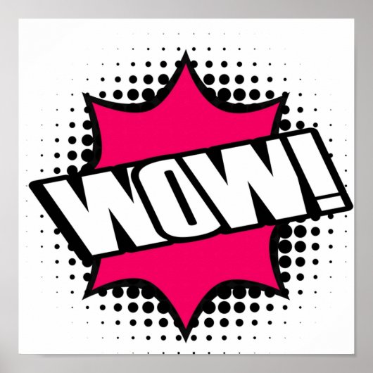 WOW Old School Cartoon Style Poster (Vorne)