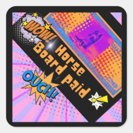 Wow-Pferd bezahlt Pferd$ Quadratischer Aufkleber