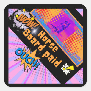 Wow-Pferd bezahlt Pferd$ Quadratischer Aufkleber