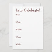 Wow! Pie Let's Celebrate Celebration PA Niederländ Einladung (Rückseite)