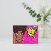 WOW Pop Art Business Card Visitenkarte (Stehend Vorderseite)