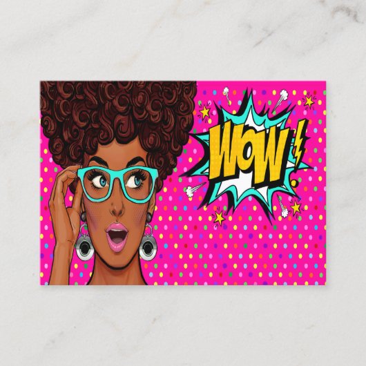 WOW Pop Art Business Card Visitenkarte (Vorderseite)