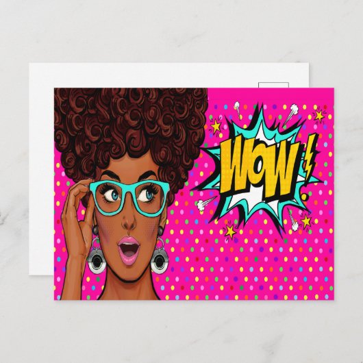 WOW Pop Art Postcard Postkarte (Vorne/Hinten)