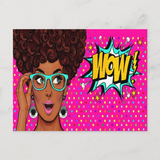WOW Pop Art Postcard Postkarte (Vorderseite)