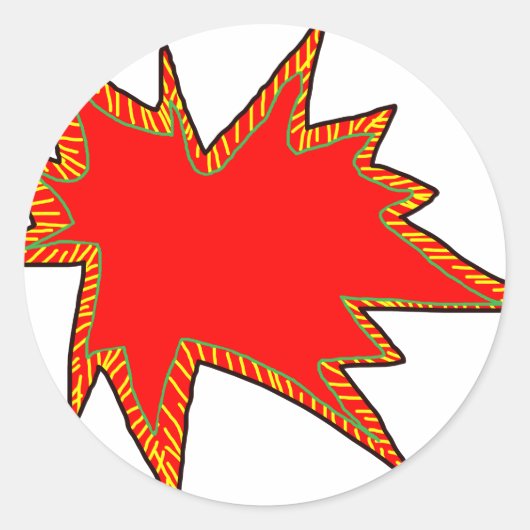 Wow Pop Pow Comic Art Super Heroes Word Blase Runder Aufkleber (Vorderseite)