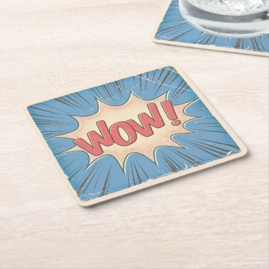 Wow! Rechteckiger Pappuntersetzer (angewinkelt)