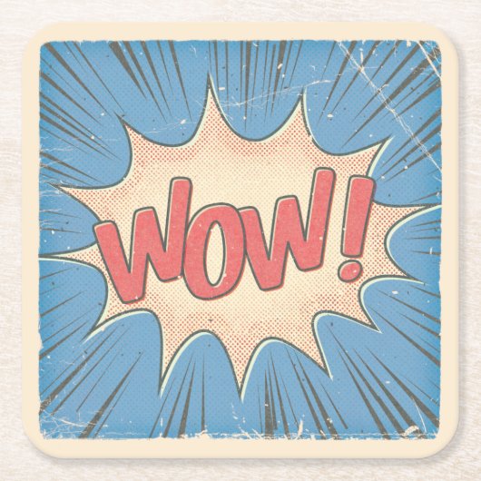 Wow! Rechteckiger Pappuntersetzer (Vorderseite)