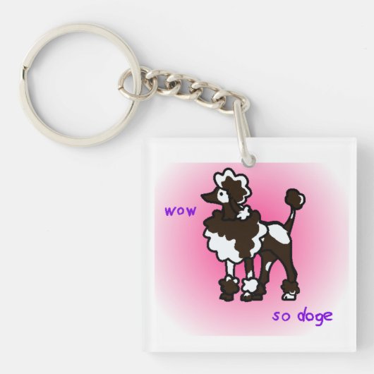 Wow so Poodle-Schlüsselanhänger Schlüsselanhänger (Vorderseite)