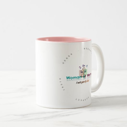 Wow-Tasse (Rosa) Zweifarbige Tasse (VorderseiteRechts)