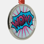 Wow Text Design Silbernes Ornament (Rechts)