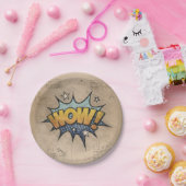 WOW! Vintages Comic Buch Steampunk Pop Kunst Pappteller (Party)