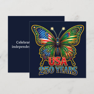 WOW! Wings of Freedom Schmetterling USA 250 Jahre Feiertagskarte