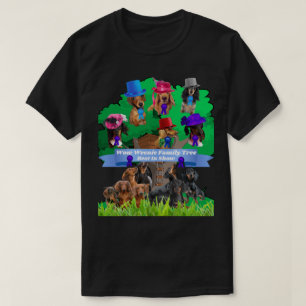Wow Würstchen Familienbaum Black Tee Shirt Männer/