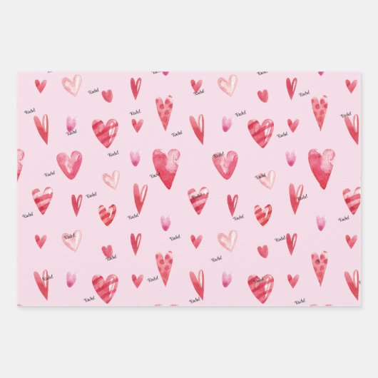 WP | 1 Name auf dem oberen Blatt, Niedlich (3) Val Geschenkpapier Set (Vorderseite)