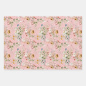 WP | Dutch Still Life Florals auf blassrosa Geschenkpapier Set (Vorderseite)