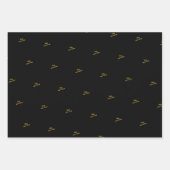 WP | Name (3) Black Gold 19x29 Wrapping Paper Geschenkpapier Set (Vorderseite)