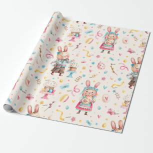 WP   Name, Boy Girl Oster Bunny Cakes Egg Geschenkpapier