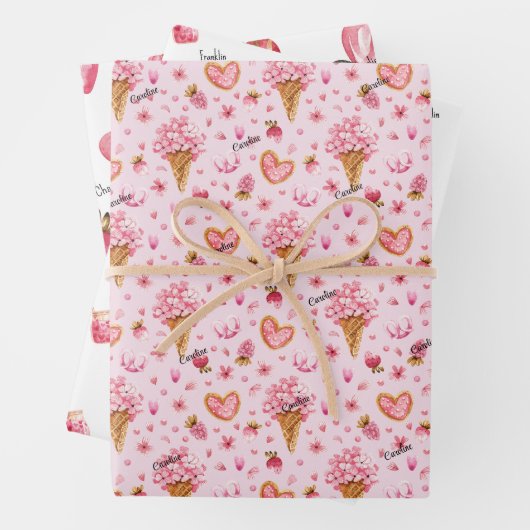 WP | Namen 3 Abpackpapierblätter Geschenkpapier Set (Beispiel)