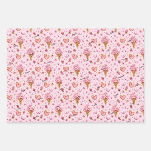 WP | Namen 3 Abpackpapierblätter Geschenkpapier Set (Vorderseite)