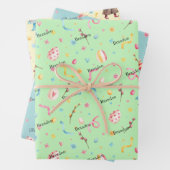 WP-Namen | 3-Blatt 19x29 Ostermuster Geschenkpapier Set (Beispiel)