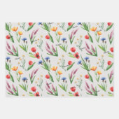 WP | Namen, 3 farbige 19x29 Blumenbezeichnungen Geschenkpapier Set (Vorderseite 2)