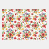 WP | Namen, 3 farbige 19x29 Blumenbezeichnungen Geschenkpapier Set (Vorderseite)