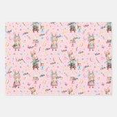 WP-Namen | 3-Sheets farbenfrohe 19x29 Ostermuster Geschenkpapier Set (Vorderseite 3)