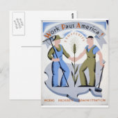 WPA - Arbeit für Amerika Postkarte (Vorne/Hinten)
