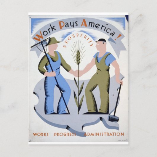 WPA - Arbeit für Amerika Postkarte (Vorderseite)