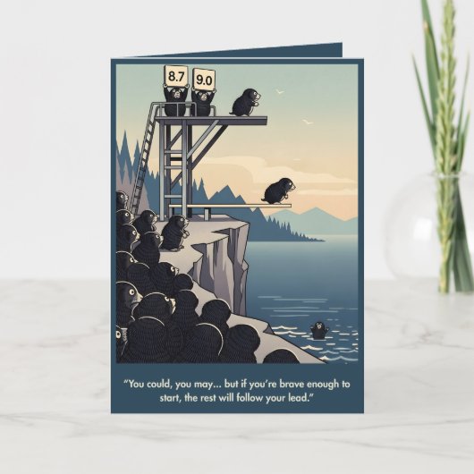 WPA art funny motivational slogan card Karte (Vorderseite)