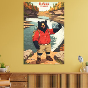 WPA-Kunst Alabama Amerikanischer Schwarzbär Leinwanddruck