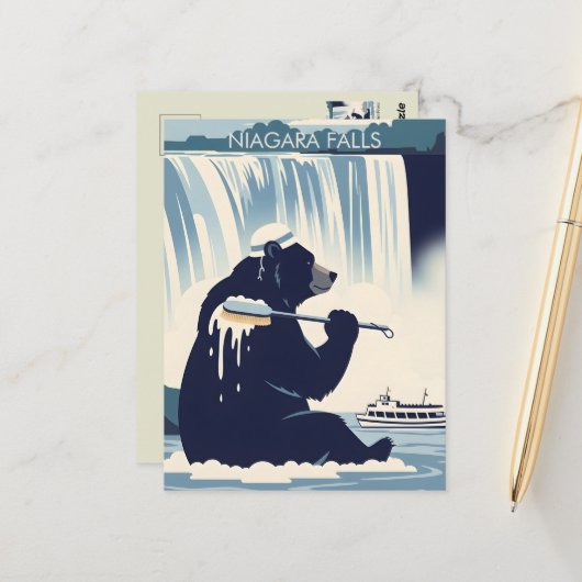 WPA-Kunst Niagara Falls Postkarte (Vorderseite/Rückseite Beispiel)