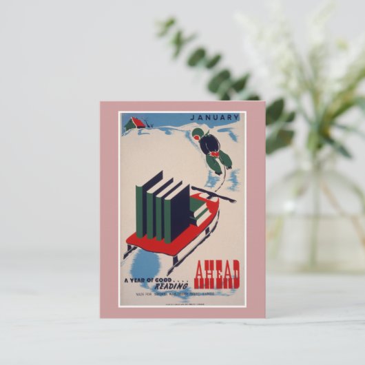 WPA Library Poster Postkarte (Stehend Vorderseite)