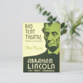 WPA Poster Abraham Lincoln Illinois 1936 Postkarte (Stehend Vorderseite)