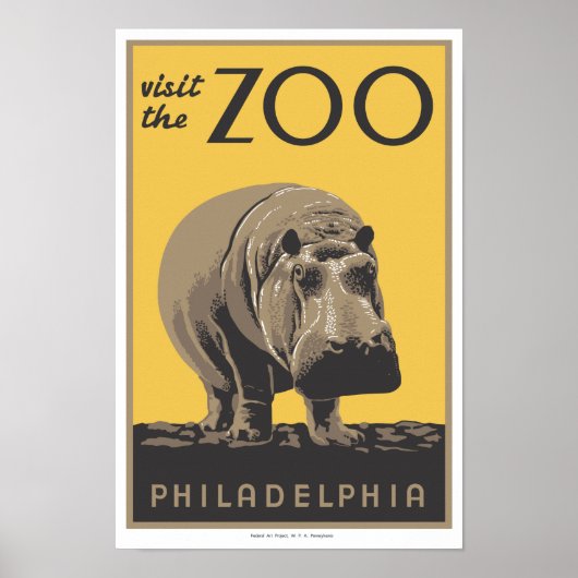 WPA-Poster "Besuchen Sie den Zoo" Philadelphia Poster (Vorne)