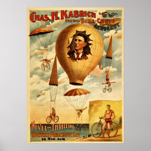 WPA Poster, Fahrradparachute Drop Poster