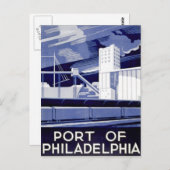 WPA Poster Port of Philadelphia 1936 Postkarte (Vorne/Hinten)
