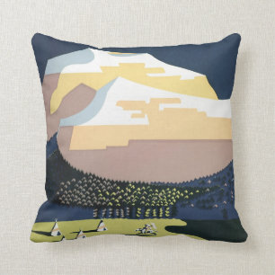 WPA sehen Vintages Reise-Plakat Montana Amerika Kissen