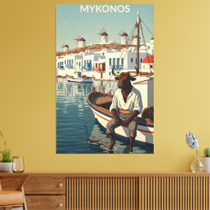 WPA-Stil Mykonos und der Minotaurus Leinwanddruck