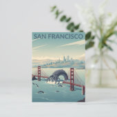 WPA‑Style San Francisco Kryptid Postkarte (Stehend Vorderseite)