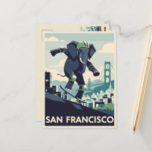 WPA Style San Francisco Reiseführer Postkarte