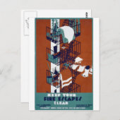 WPA Vintag Postkarte (Vorne/Hinten)