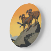 WPA Vintage Nationalpark-Tier-Reise Große Wanduhr (Winkel)