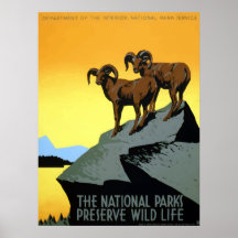WPA Vintage Nationalparks Naturschutzgebiete